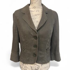 G.W. by Gerry Weber 100% Linen Cropped Blazer Jacket – Size 8 (US / 38 EU) EUC